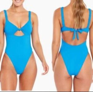 vitamin A blue one peice swimsuit small small
